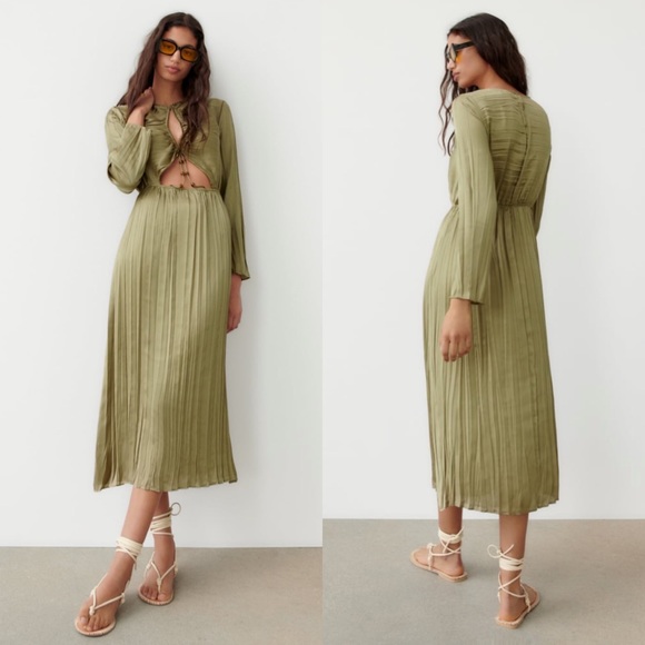 Zara Dresses & Skirts - ZARA WRINKLE EFFECT CUT OUT DRESS